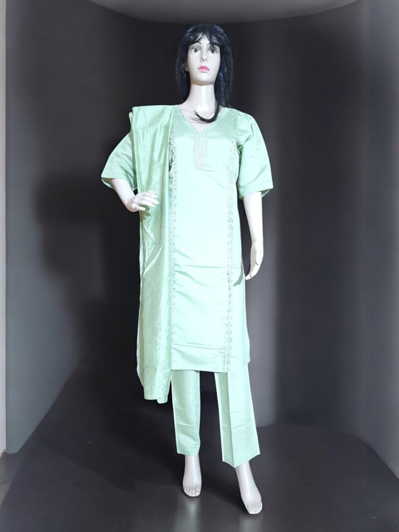 Premium Roman Silk Kurta, Pant, Dupatta  3 Piece set - Image 2