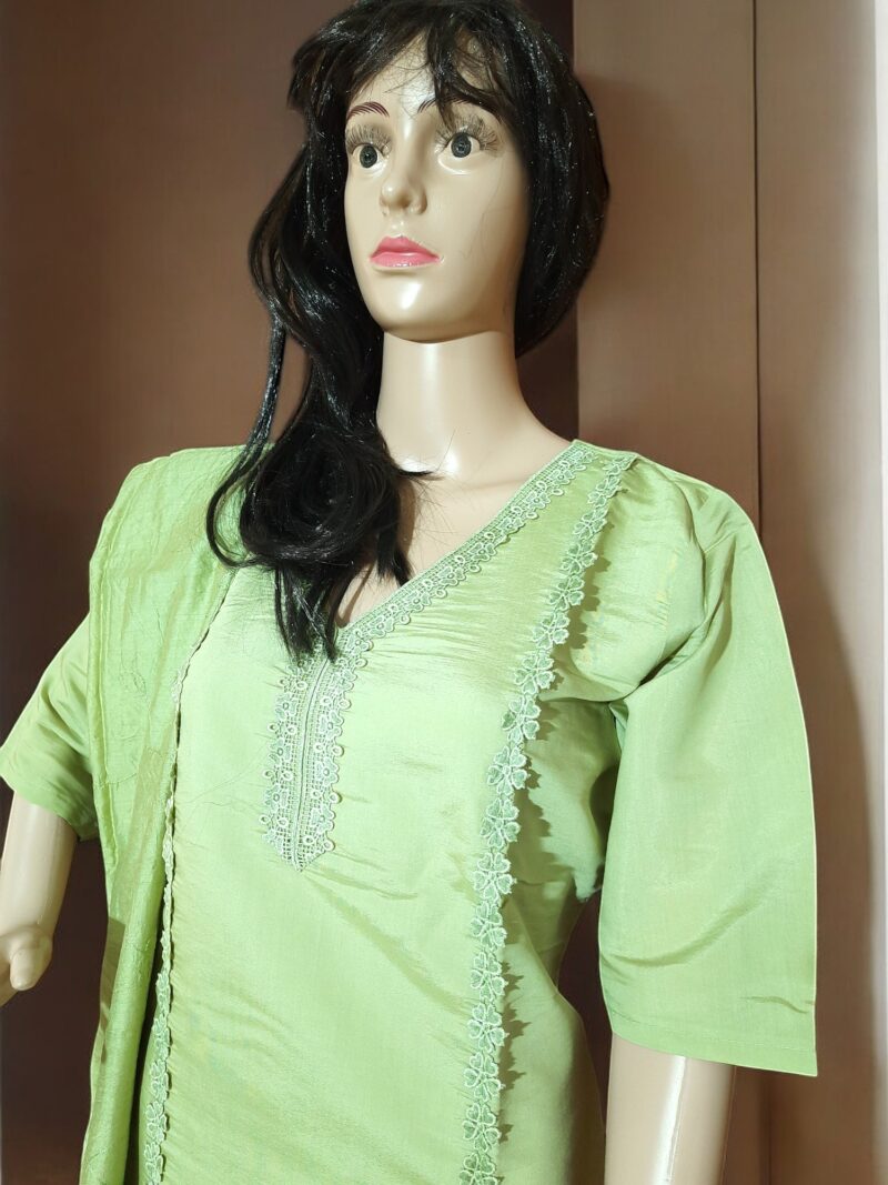 Premium Roman Silk Kurta, Pant, Dupatta  3 Piece set - Image 5