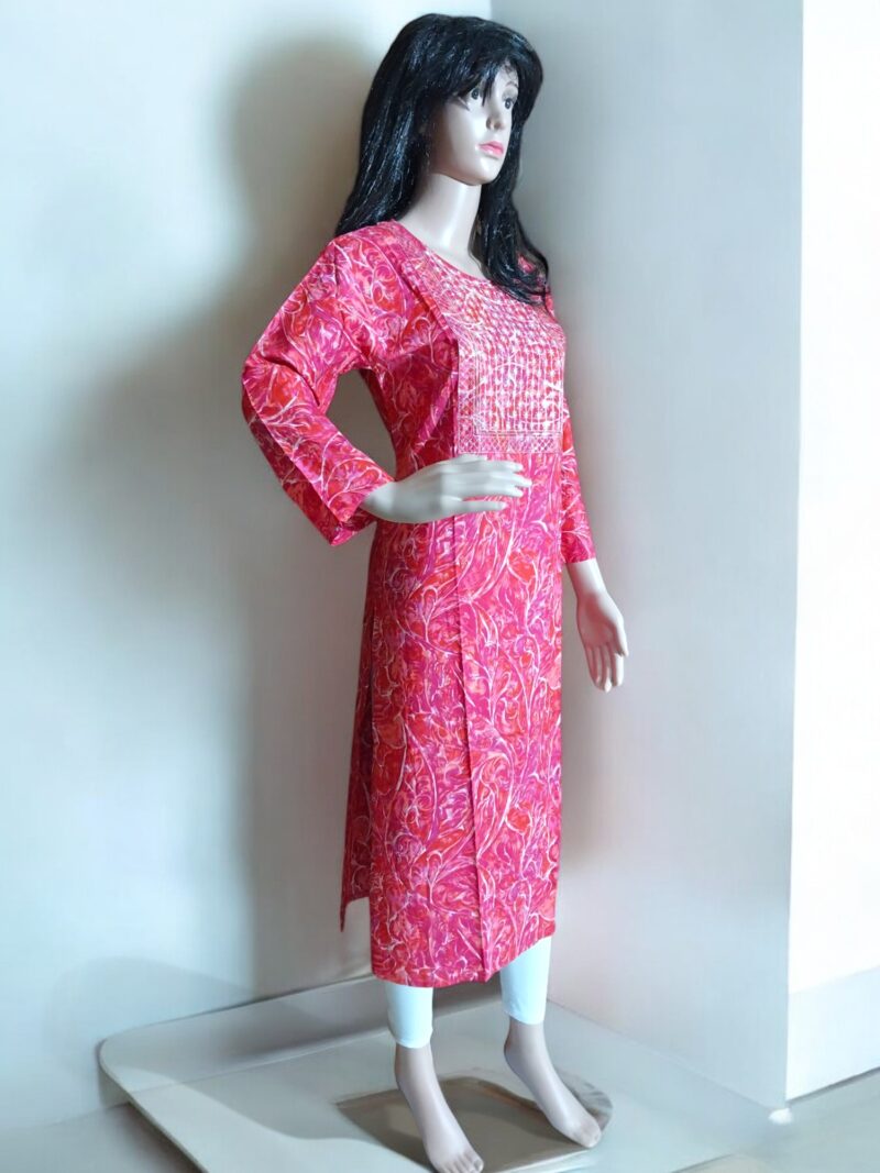 Reyon Printed sequence work kurta - Image 3