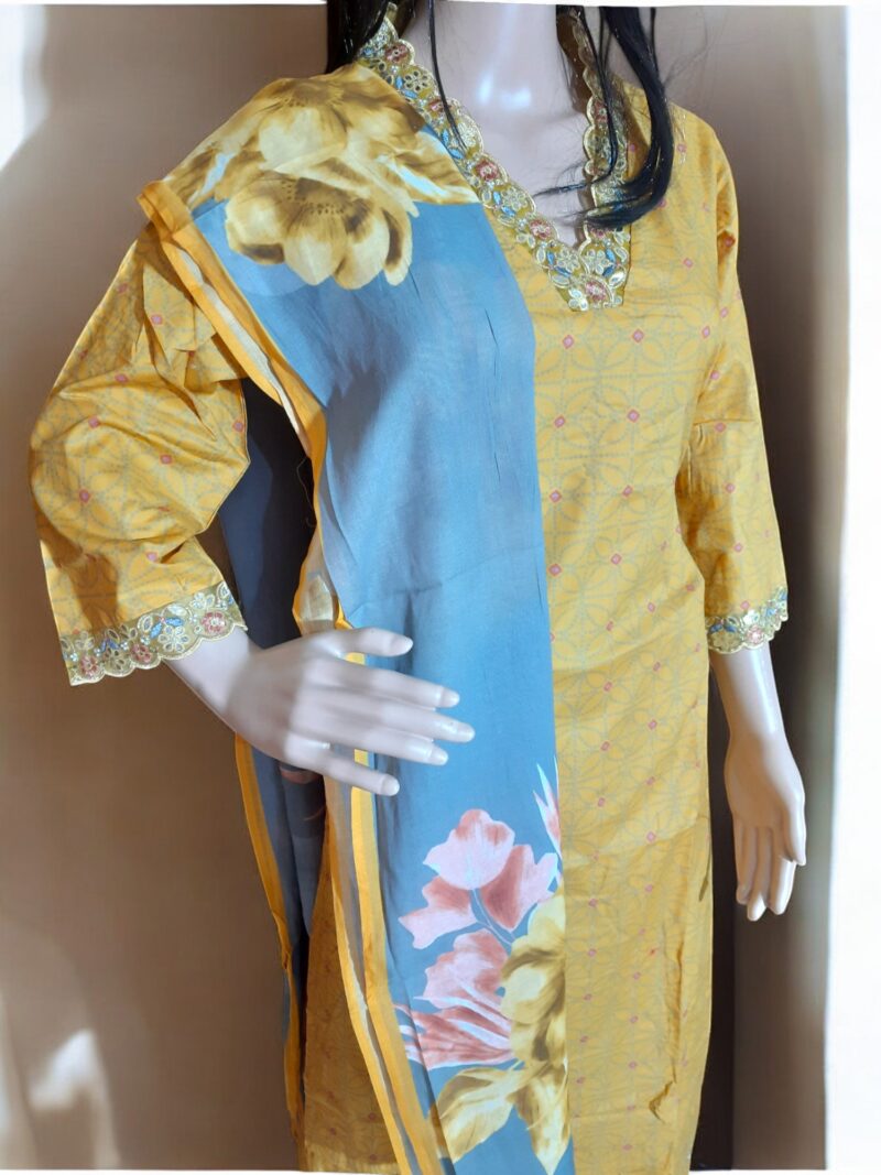 Rahiwell Branded Pure Cotton Kurta set 3 peice - Image 2