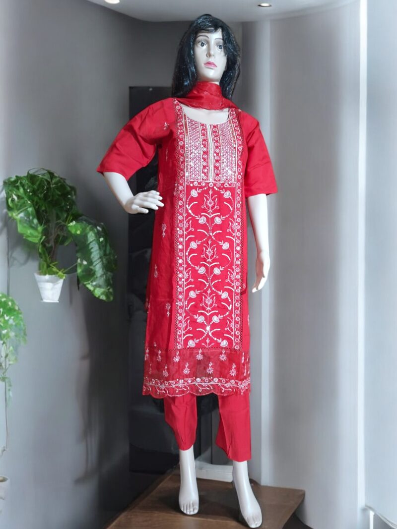 Premium Silk Kurta 3 piece set - Image 3