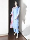 3 piece set kurta, bottom sarten organza dupatta - Image 4
