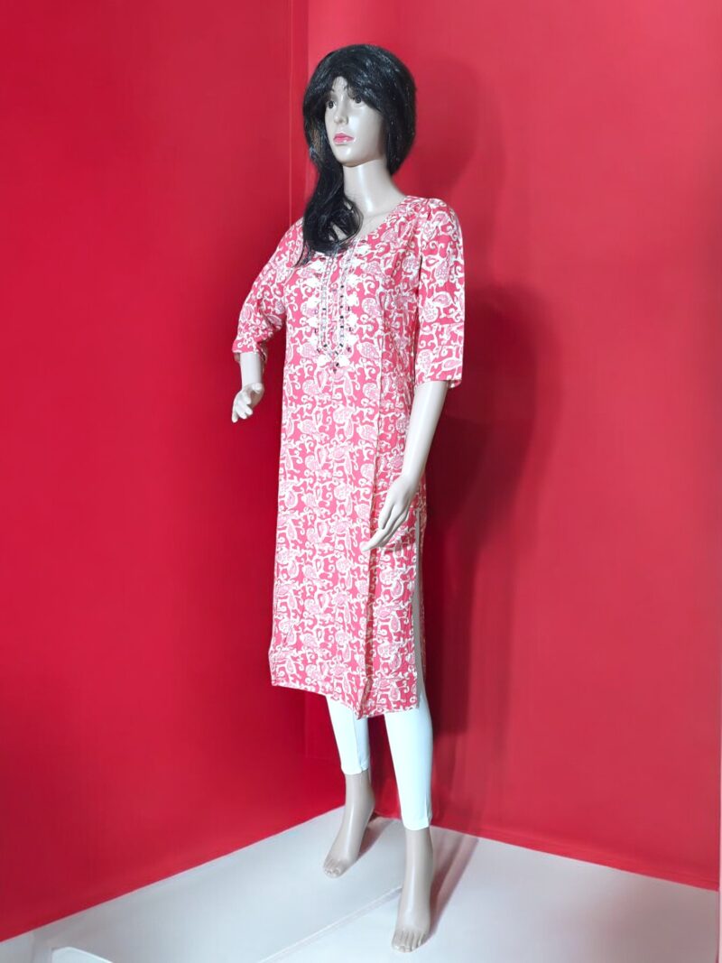 Rahi Reyon cotton printed mirror work - Image 3