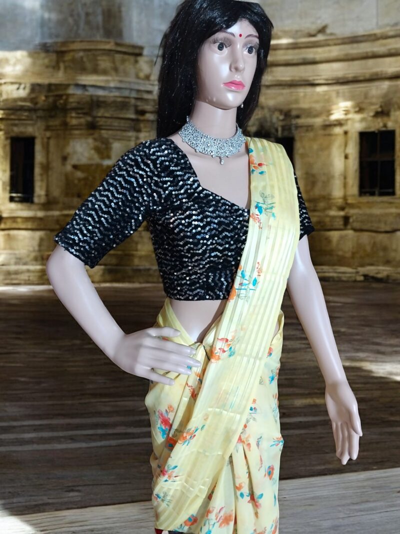 Star Plus Rahi-Soft satan silk patti  saare - Image 4